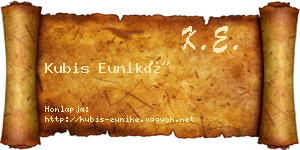 Kubis Euniké névjegykártya